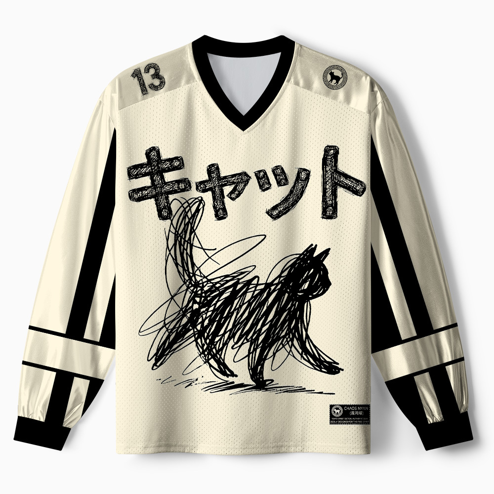 Tokyo-Tiger Retro Raccoon Samurai Paneled Long Sleeve Jersey Sale