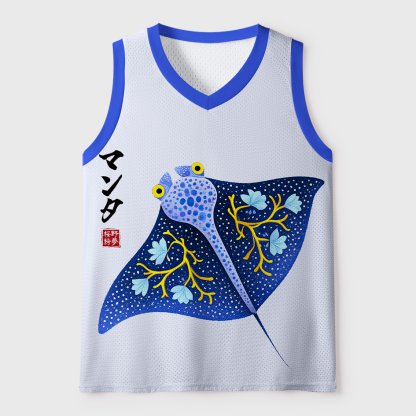 Tokyo-Tiger Seashell & Manta Mesh Tank Top