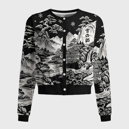 Tokyo-Tiger Land Of Falling Snow Women's Lightweight Cardigan