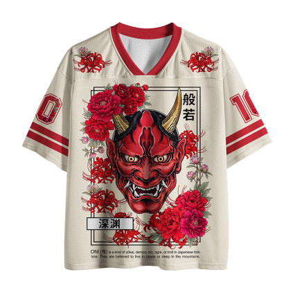 Tokyo-Tiger Cool Oni Floral Art Mesh Jersey