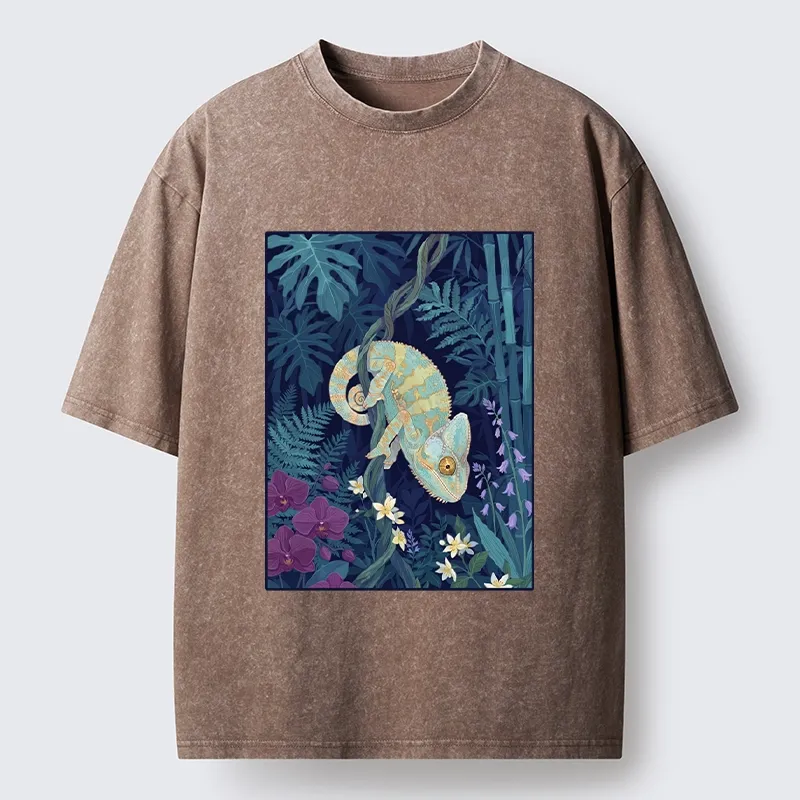 Tokyo-Tiger Jungle Chameleon Washed T-Shirt