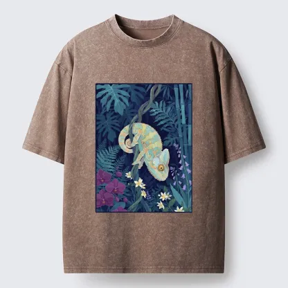 Tokyo-Tiger Jungle Chameleon Washed T-Shirt