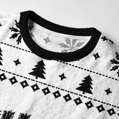 Tokyo-Tiger Sketch Christmas Vibes Fuzzy Christmas Ugly Sweatshirt