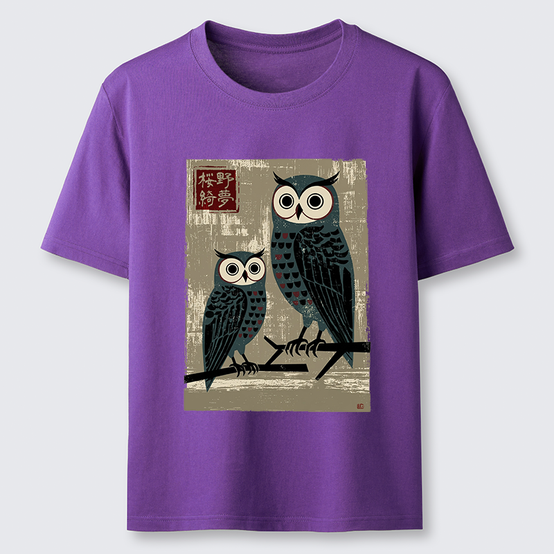 Tokyo-Tiger Japanese Style Retro Owls Classic T-Shirt