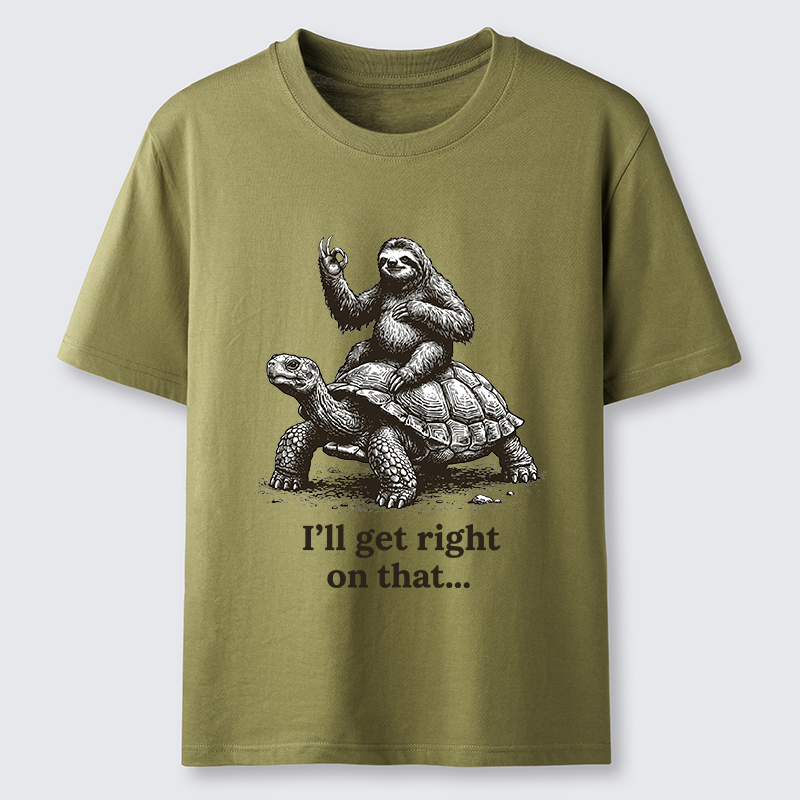 Tokyo-Tiger Sloth On Turtle Slow Friends Funny Meme Classic T-Shirt