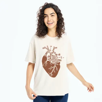 Tokyo-Tiger Coffee Heart Washed T-Shirt