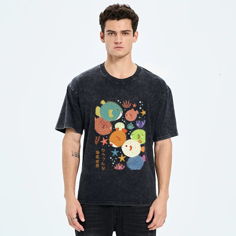 Tokyo-Tiger Japanese Fish Washed T-Shirt