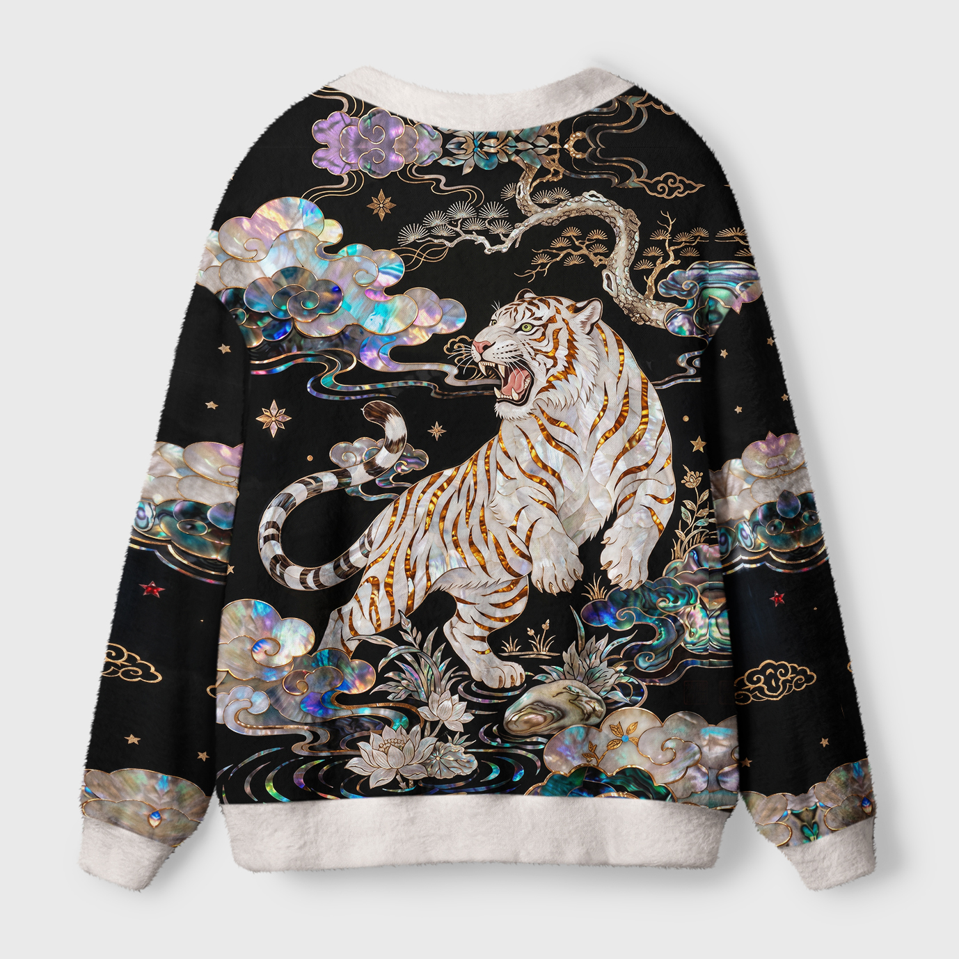 Tokyo-Tiger Celestial Tiger Rising Ugly Cardigan Sweater