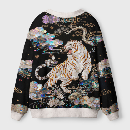 Tokyo-Tiger Celestial Tiger Rising Ugly Cardigan Sweater
