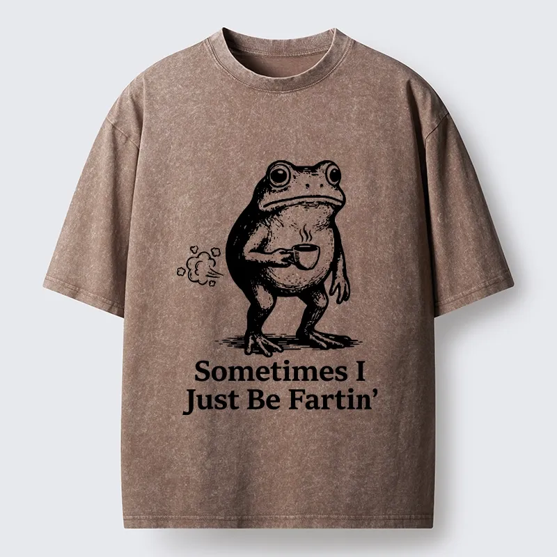 Tokyo-Tiger Farting Frog Funny meme Washed T-Shirt