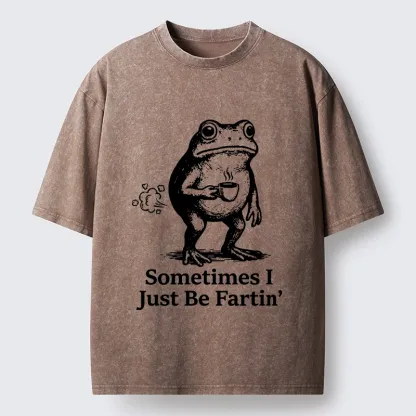 Tokyo-Tiger Farting Frog Funny meme Washed T-Shirt