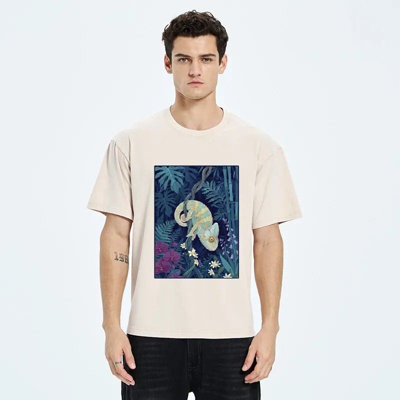 Tokyo-Tiger Jungle Chameleon Washed T-Shirt