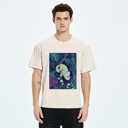 Tokyo-Tiger Jungle Chameleon Washed T-Shirt