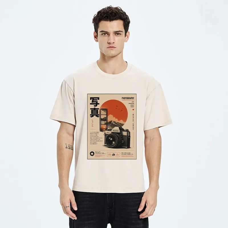 Tokyo-Tiger Vintage Japanese Photography Camera Poster Washed T-Shirt