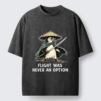 Tokyo‑Tiger Samurai Penguin Washed T‑Shirt