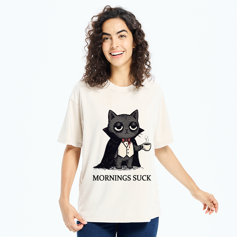 Tokyo-Tiger Funny Night Cat Meme Washed T-Shirt