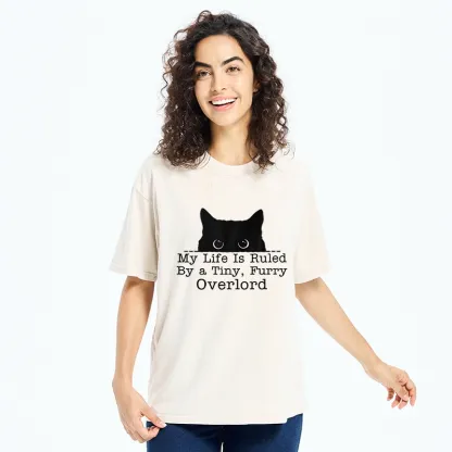 Tokyo-Tiger Cat Rules Human Life Simple Graphic Washed T-Shirt
