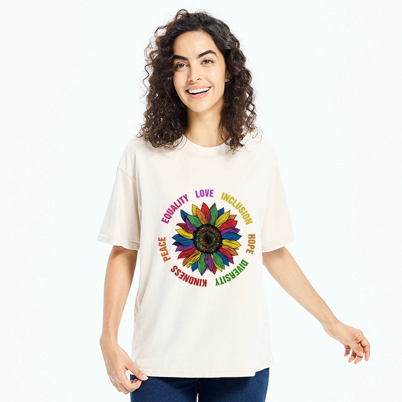 Tokyo-Tiger Pride Sunflower Love And Hope Washed T-Shirt