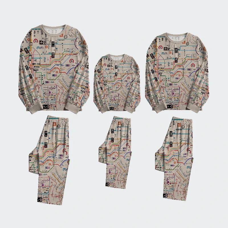 Tokyo-Tiger Tokyo Subway Map Family Pajama Sets