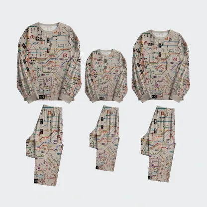 Tokyo-Tiger Tokyo Subway Map Family Pajama Sets