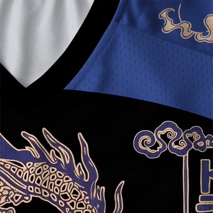 Tokyo-Tiger Oriental Cloud Dragon Paneled Long Sleeve Jersey