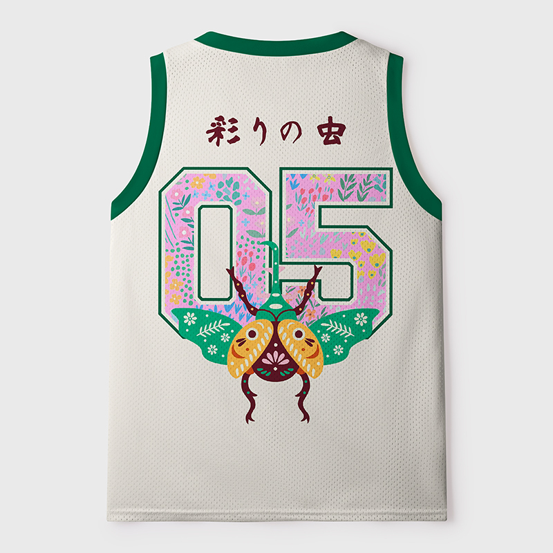 Tokyo-Tiger Patterned Beetle Mesh Tank Top
