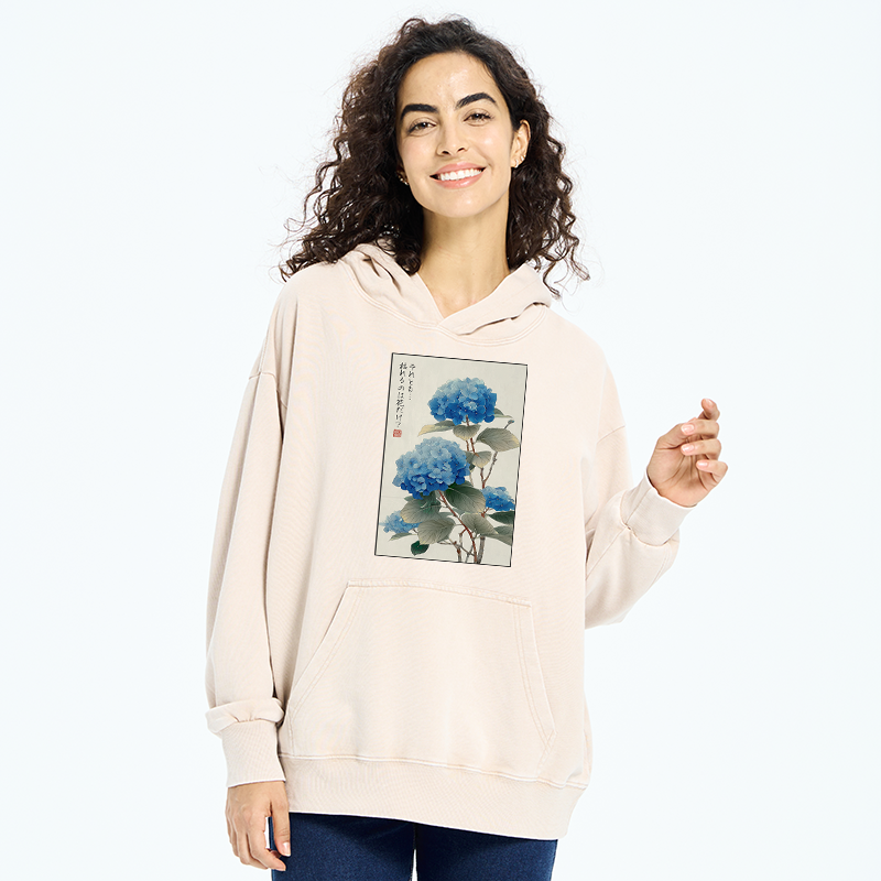 Tokyo-Tiger Ukiyoe Hydrangeas: A Reflection of the Soul Washed Hoodie