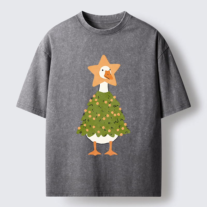 Tokyo‑Tiger Christmas Duck Vibe Washed T-Shirt