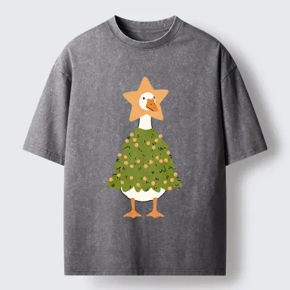 Tokyo‑Tiger Christmas Duck Vibe Washed T-Shirt