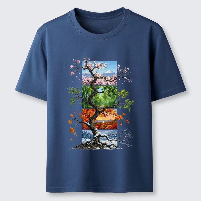 Tokyo-Tiger Nature Four Seasons Tree Art Classic T-Shirt