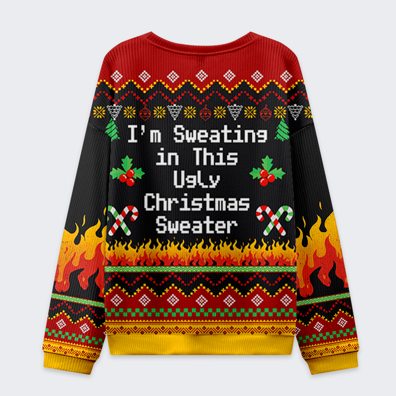 Tokyo-Tiger Burning in This Ugly Sweater Christmas Ugly Sweatshirt
