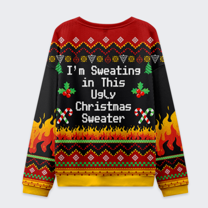 Tokyo-Tiger Burning in This Ugly Sweater Christmas Ugly Sweatshirt