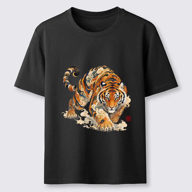 Tokyo-Tiger Vintage Cloud Tiger Print Classic T-Shirt