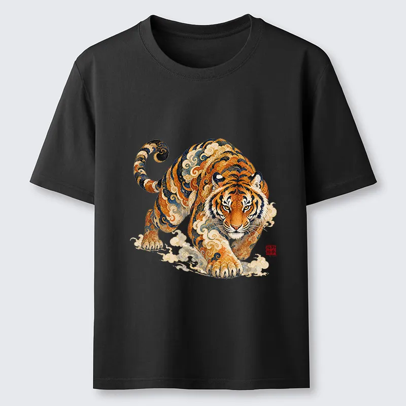 Tokyo-Tiger Vintage Cloud Tiger Print Classic T-Shirt