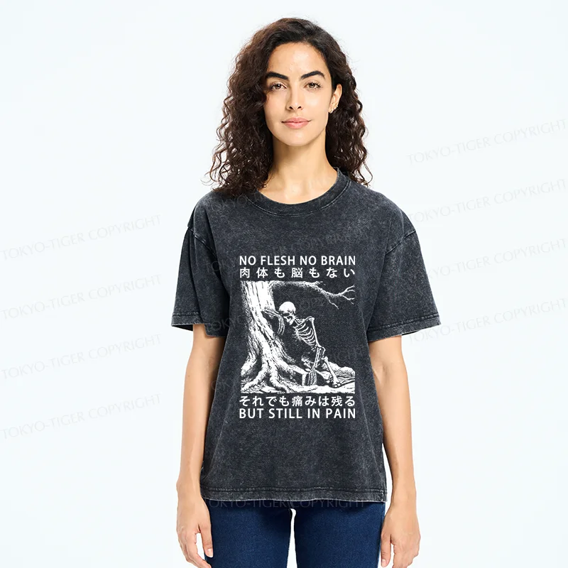Tokyo-Tiger Painful Skeleton Washed T-Shirt