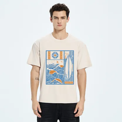 Tokyo-Tiger Minimalist Art Washed T-Shirt