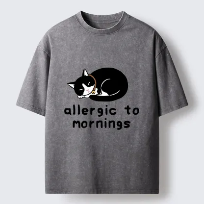 Tokyo‑Tiger Funny Sleep Cat Meme Washed T-Shirt