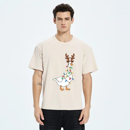 Tokyo-Tiger Funny Christmas Goose Washed T-Shirt