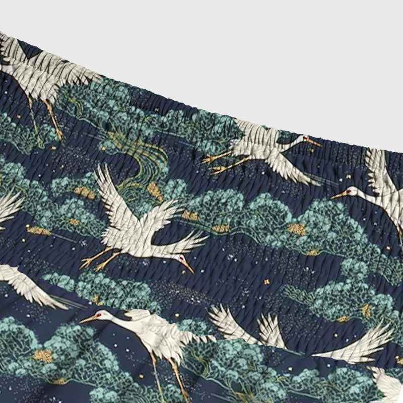 Tokyo-Tiger Cranes And Clouds Maxi Skirt