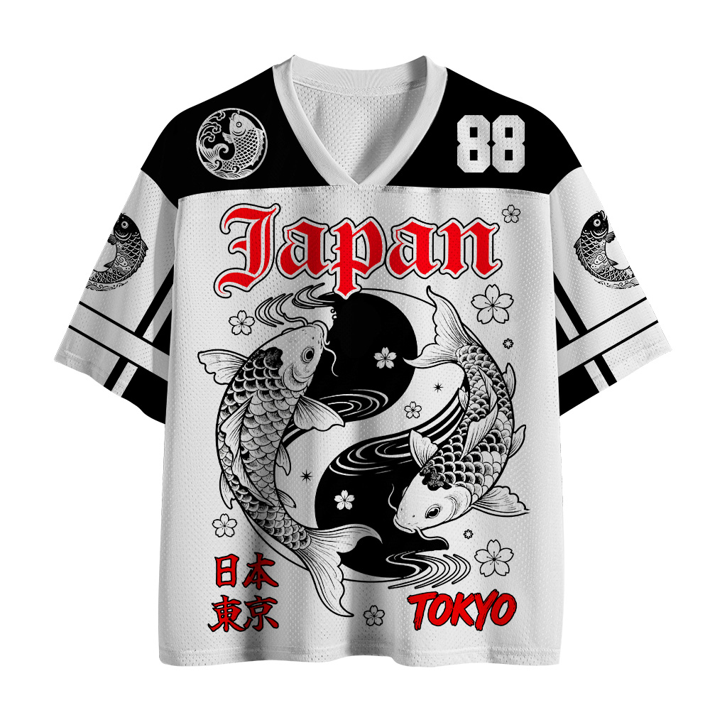 Tokyo-Tiger Vintage Tokyo Sakura And Koi Mesh Jersey
