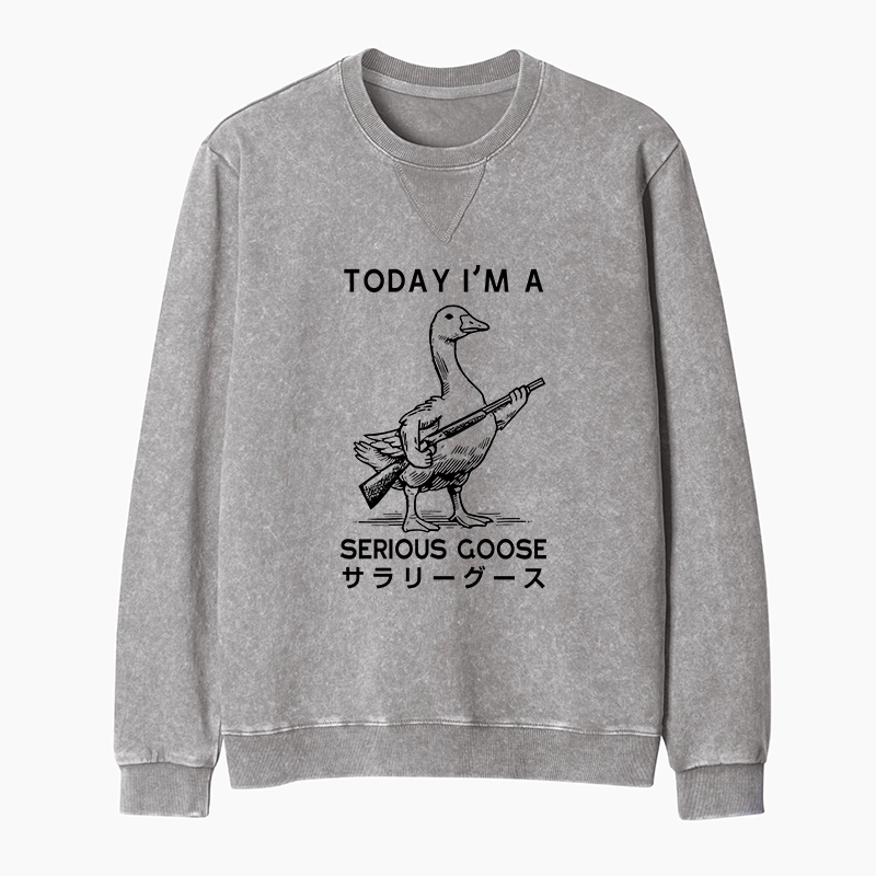 Tokyo-Tiger Serious Stupid Goose Washed Terry Sweatshirt
