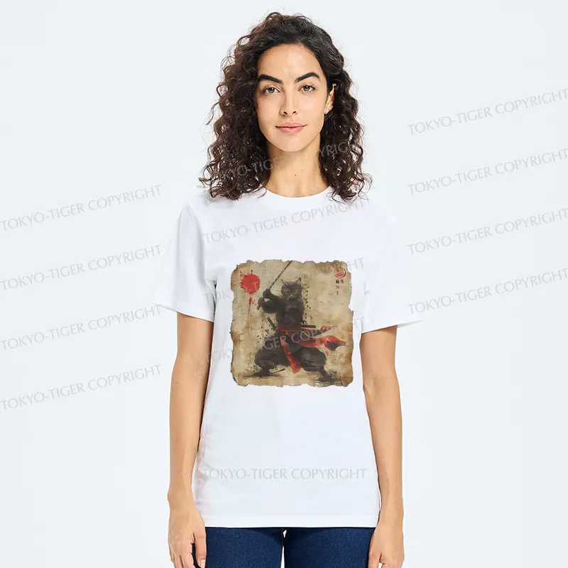 Tokyo-Tiger Retro Japanese Samurai Cat Classic T-Shirt