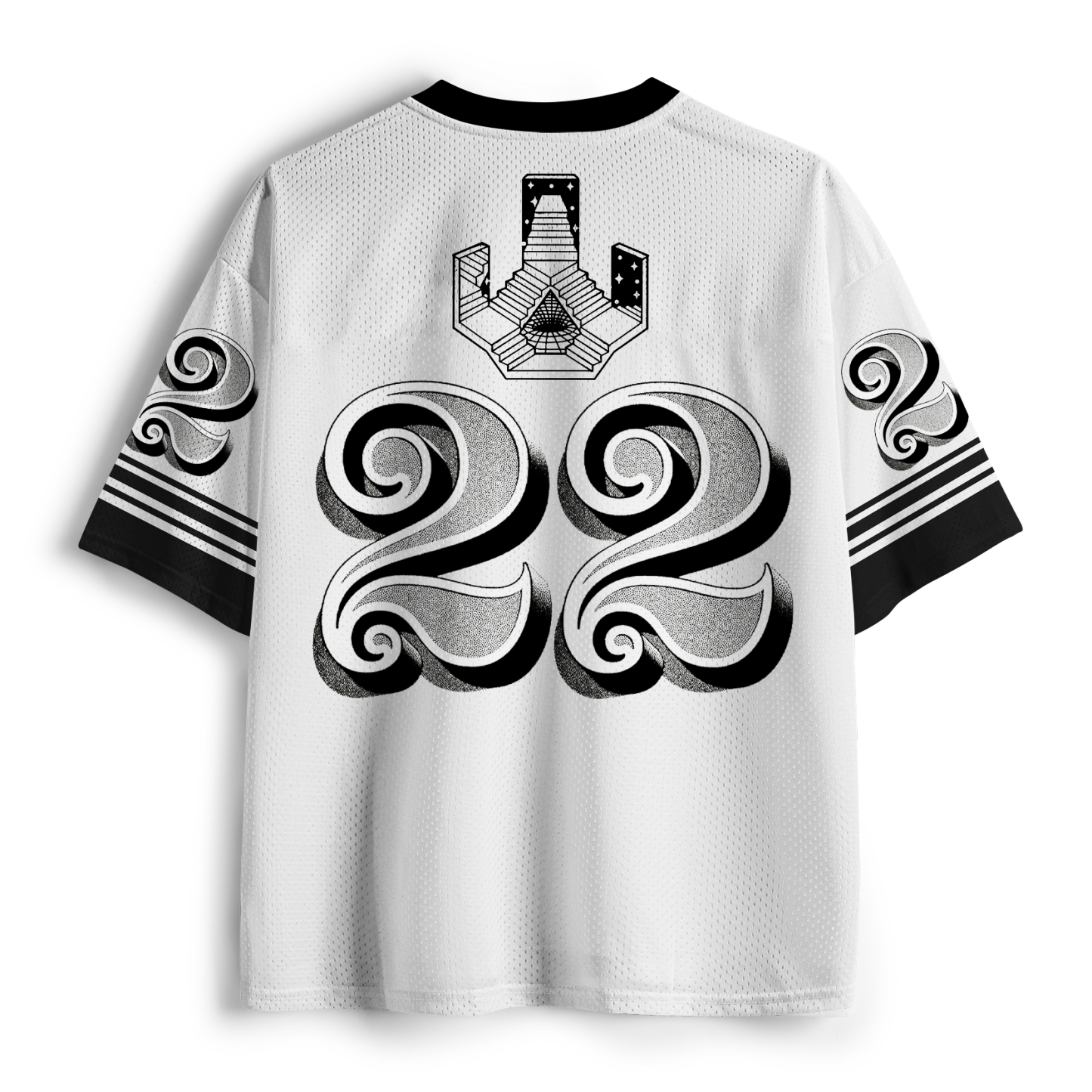 Tokyo-Tiger Optical Illusion Surreal Escher Style Maze Stairs Mesh Jersey