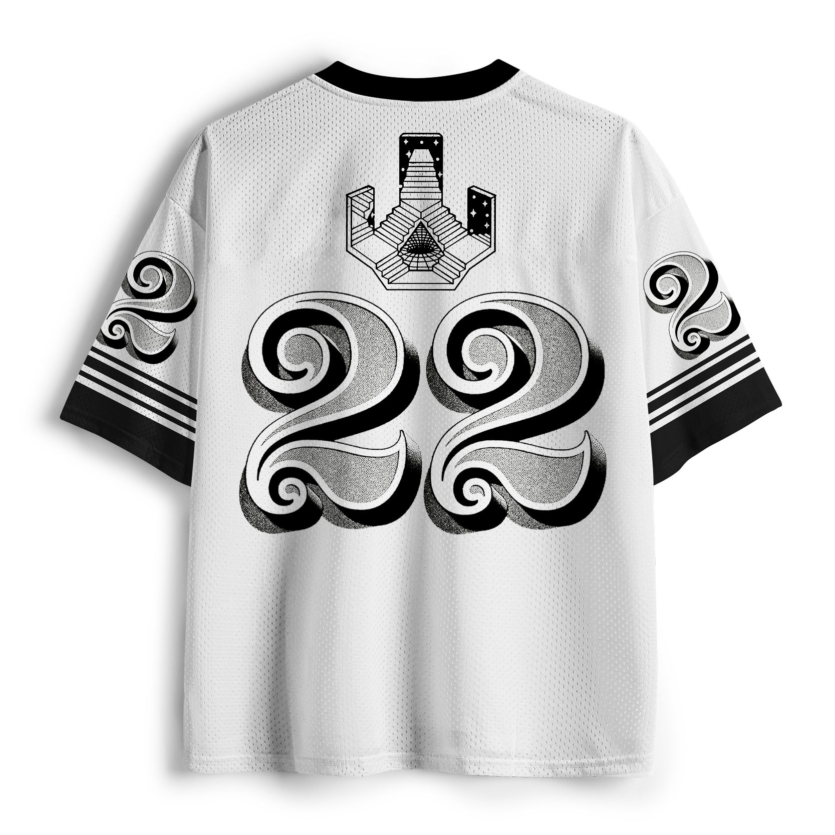 Tokyo-Tiger Optical Illusion Surreal Escher Style Maze Stairs Mesh Jersey