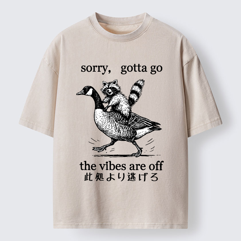 Tokyo‑Tiger Raccoon Goose Escape Washed T-Shirt