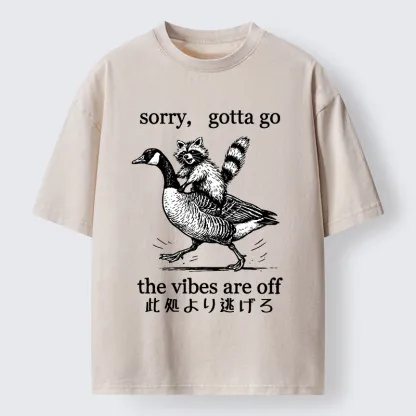 Tokyo‑Tiger Raccoon Goose Escape Washed T-Shirt