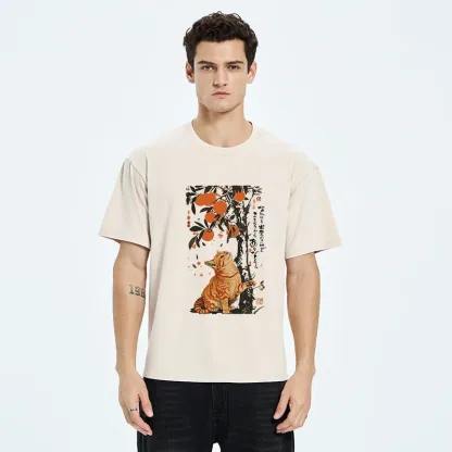 Tokyo-Tiger Orange Cat Wants To Eat Oranges Washed T-Shirt