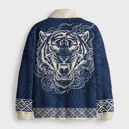 Tokyo-Tiger Vintage Japanese Tiger Traditional Shawl Collar Cardigan