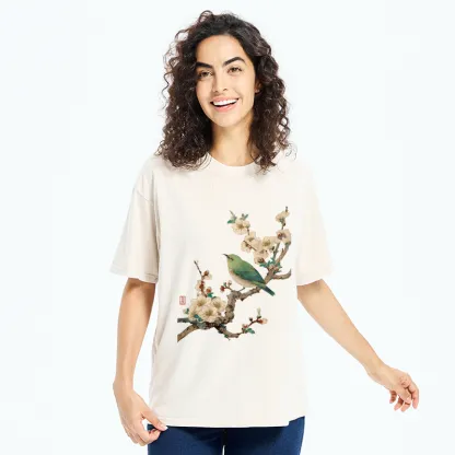 Tokyo-Tiger Perched In Bloom Washed T-Shirt