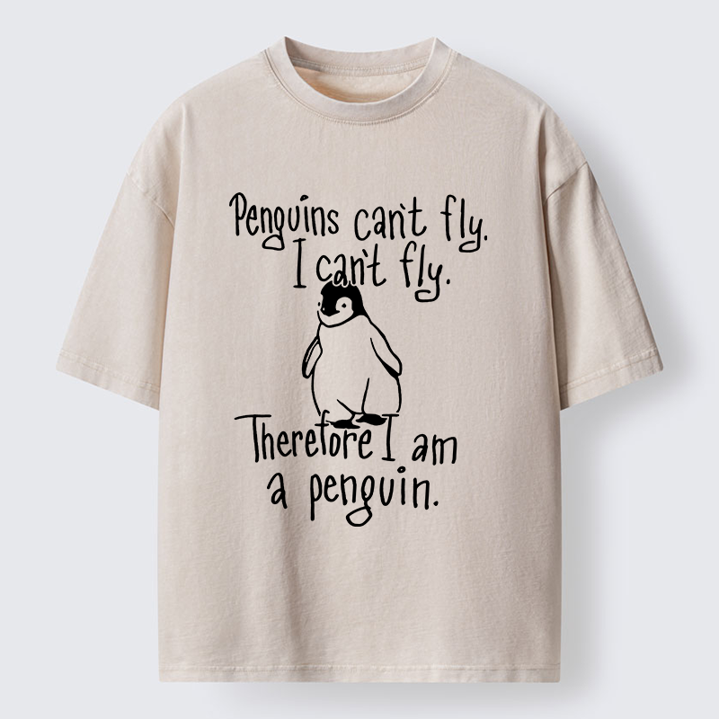 Tokyo-Tiger Silly Penguin Logic Meme Washed T-Shirt